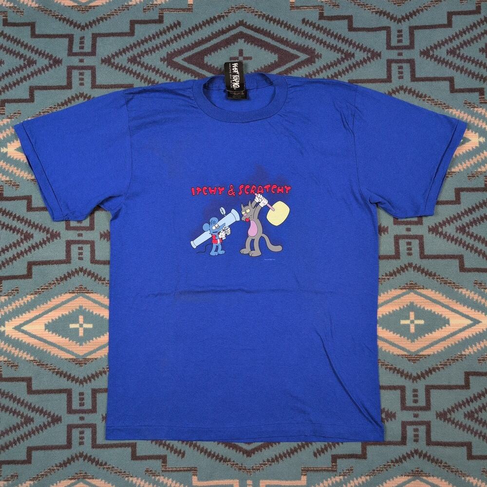 The Simpsons Itchy And Scratchy Single Stitch Shirt Vintage 2000 Size Large New
